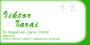 viktor karai business card